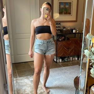 AGOLDE blue denim shorts